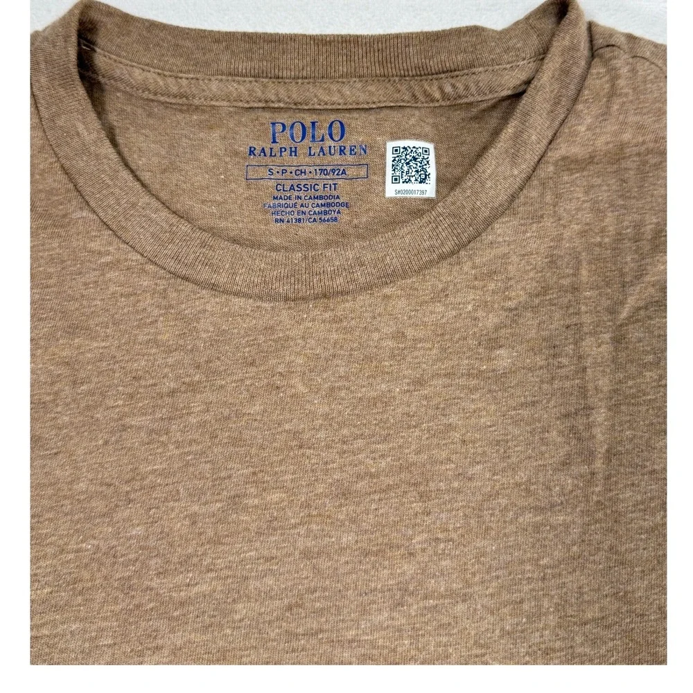 Polo Ralph Lauren Mens Classic Fit Jersey Pocket T-shirt Brown Heather Small